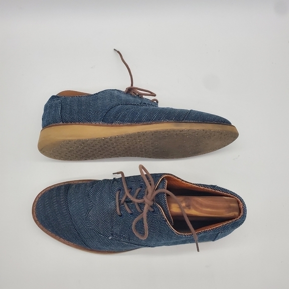 Toms Denim Wingtip Oxfords Men’s Size 8.5M Shoes - Picture 11 of 15